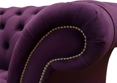 Obrázek produktu pro Fialová pohovka Chesterfield 3 místná Chesterfield designová pohovka textilní látka