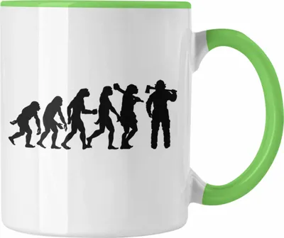 Produktbild von Trendation - Feuerwehr Tasse Geschenk für Feuerwehrmann Geburtstag Männer Spruch Evolution (Grün)