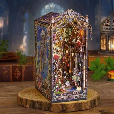 Produktbild von DIY Book Nook Märchenhafte Traumwelt - 3D-Puzzle - 200 Teile - Miniaturhaus mit LED - Musikbox