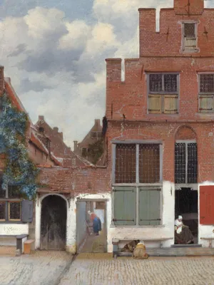 Zdjęcie produktu dla Johannes Vermeer Art Print Obraz - Ulica w Delft, 1657-1658 (80 x 60 cm)