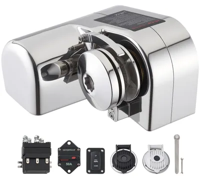 Produktbild von VEVOR Vertikaler Angel-Windlass, 12V DC 600W, Windlass-Ankersysteme geeignet für 6,35 mm Kette oder 14,3 & 15,9 mm Nylonseil, Maximalzug 320 kg, Konstruktion aus 316 Edelstahl, für Boote von 6-11 m, Horizontal