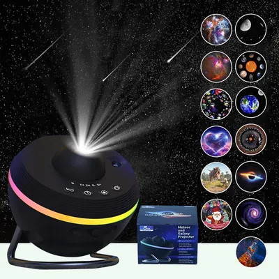Produktbild von Sternenhimmel-Projektor, Galaxie- und Planetarium-Licht mit spektakulären Meteor-Effekten & LED-Lichtstreifen