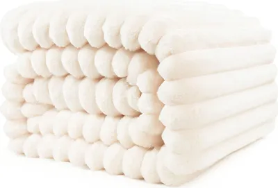 Produktbild von MODFU Kuscheldecke 200 x 230cm Fleecedecke Flauschige Decke Super Dicke Wohndecke Weiche Warme Korddecke für Bett Couch, cremefarben
