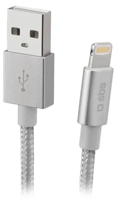 Produktbild von SBS USB auf Lightning Kabel 1m MFi silber