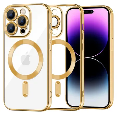 Produktbild von Techsuit Luxury Crystal Back Cover Hülle mit MagSafe für Apple iPhone 14 Pro Max - Gold