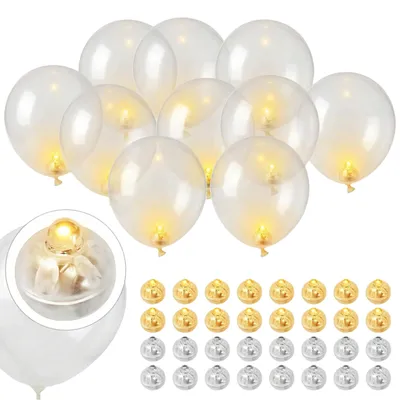 60 Mini-LED-Ballonlichter, warmweiß, für Dekoration