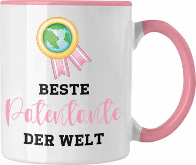 Produktbild von Trendation - Beste Patentante Der Welt Tasse Geschenk Geburtstag Weihnachten Lustig Geschenkideen von Nichte LieblingsPatentante Hier Bin Ich (Rosa)