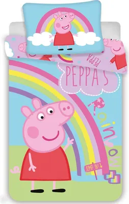 Produktbild von Peppa Wutz - Pościel dziecięca - Komplet 100x135 40x60cm Peppa's Rainbow