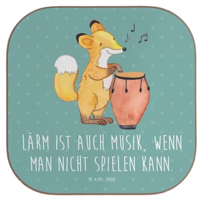 Produktbild von Mr. & Mrs. Panda Untersetzer für Gläser Schlagzeug Lärm - Meeresbrise - Geschenk, Musiker, Band, Musik, Beats, Glas, Tassenuntersetzer, Tischuntersetzer, Instrument