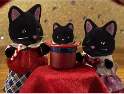 Produktbild von Sylvanian Families Magierkatzen Familie, Gelenkpuppen, Beige, 4 Stück, Ab 3 Jahren