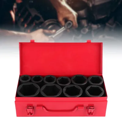 Produktbild von Schlagschrauber-Satz 10-teilig - Steckschlüsselsatz - Metrische Tiefschlagnüsse 22-50 mm