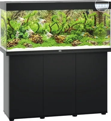 Produktbild von Aquariumkombination JUWEL Rio 240 SBX mit LED-Beleuchtung, Heizer, Filter und Unterschrank schwarz