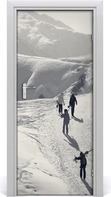 Produktbild von Tulup Türaufkleber 85x205 cm Dekorative Aufkleber Selbstklebend Wasserdichte Tapete Abnehmbar Schlafzimmer Wohnzimmer Wohnkultur - Menschen Skifahrer