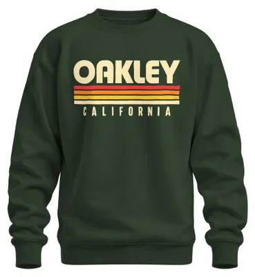 Productafbeelding van Oakley California Vintage Retro Sunset Stripes Trui, jaren '70, USA, strandmotief, flessen groene kleur, maat 3XL