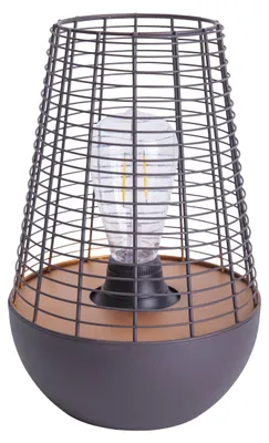 Produktbild von LED Dekoleuchte "BALUMO" H: 27cm, aus Metall in Schwarz und Kupfer, warmweiß, 2700K/4lm – Schiebeschalter – Timerfunktion