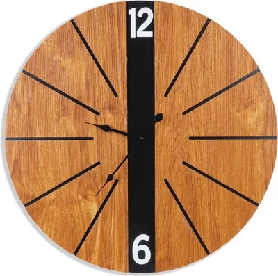 Obrázok produktu pre Štýlové čierne nástenné hodiny 60 cm z MDF a kovu