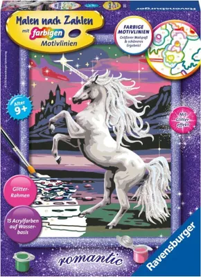 Produktbild von Ravensburger  CreArt 28563 - Magisches Einhorn - Malen nach Zahlen Einhorn für Kinder ab 9 Jahre 28563