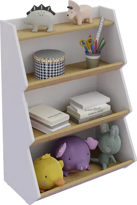 Immagine prodotto di Ripiano in legno in piedi | Scaffale per bambini salvaspazio | Dimensioni: H. 89 x W. 63 x D. 35 cm | Scaffale elegante | Scaffale di stoccaggio | Libreria | Ripiano in piedi – Italu
