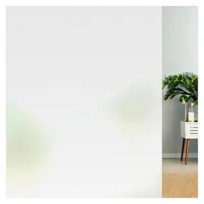 Produktbild von Blickdichte Fensterfolie: Selbstklebende Milchglasfolie für Sichtschutz, Anti-UV, statische Privatsphäre, matt, 45 x 1000 cm