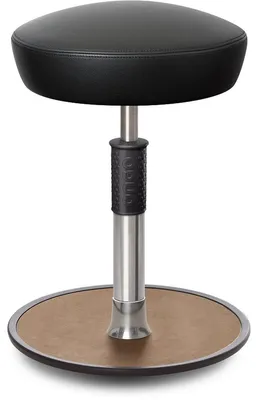 Produktbild von Sitz- Stehhocker Free Regular Hutsitz Boxmark Leder schwarz chrom /Natur.