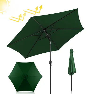 Produktbild von Sonnenschirm Balkon Gartenschirm Terrassenschirm Sonnenschutz Ø270cm Neigungswinkel & Höhe verstellbar Balkonschirm UV-Schutz Knickbarer Marktschirm,Grün