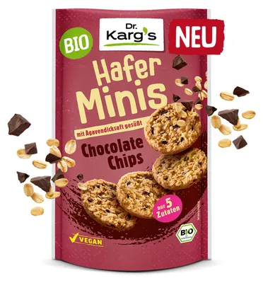 Produktbild von Dr. Kargs  Hafer Minis Chocolate Chips mit Agavendicksaft 85g