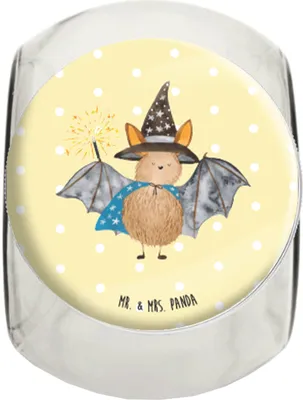 Produktbild von Mr. & Mrs. Panda Kaffeedose Fledermaus Zauberer XL 2000ml - Gelb Pastell - Geschenk, Vorratsglas, Bonboniere, Magier, Fledermäuse, Frauen, Dekoglas, glasbehälter