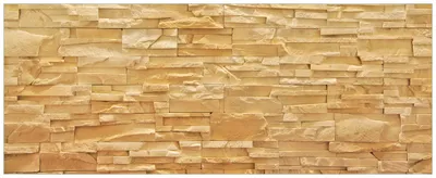 Produktbild von Wallario Premium Glasbild, freischwebende Optik, kräftige Farben, Größe 80 x 32 cm Motiv Steinwand gelb-orange