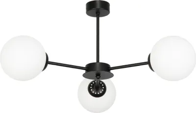 Image de Plafonnier boules en verre noir VARADERA 14-832