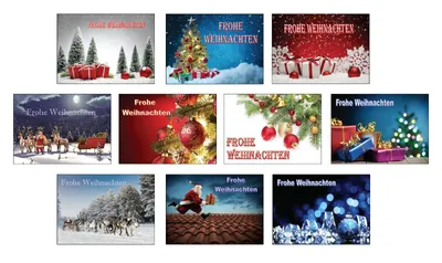 Produktbild von 120 Weihnachtspostkarten Weihnachtskarten Weihnachts-Postkarten - Rückseite blanko