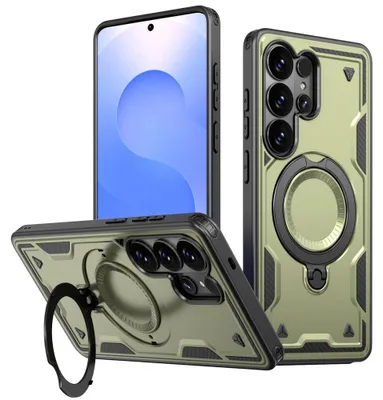 Produktbild von Samsung Galaxy S26 Ultra Hülle - Coverup Armor Back Cover met MagSafe Compatible Kickstand - Grün