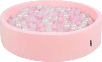 Obrázok produktu pre KiddyMoon 120x30cm/300 loptičiek ∅ 7cm Okrúhly Detské penové loptičky vyrobené v EÚ, Ružová: Prášková Ružová Perleťová Priehľadná