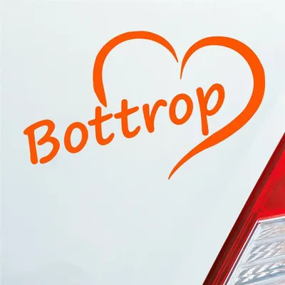 Produktbild von Auto Aufkleber Bottrop Ruhrgebiet Herz Stadt City Love Liebe 13x8 cm Orange Sticker Heckscheibenaufkleber