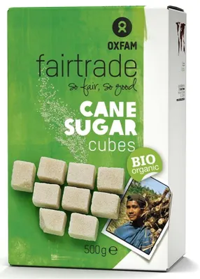 CUKIER TRZCINOWY W KOSTKACH FAIR TRADE BIO 500 g - OXFAM