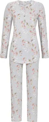 Produktbild von RINGELLA Pyjama mit Knopfleiste "Frühlingsblumen" 4561207 | Light Grey Größe: 48