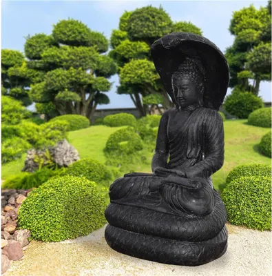 Produktbild von Gartenfigur Sitzender Buddha Ghaziabad mit Schlange