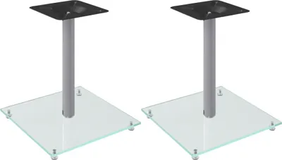Obrázek produktu pro vidaXL Stojan na reproduktory 2 ks Stříbrné tvrzené sklo 1 sloupec