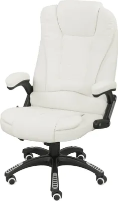 Produktbild von Ergonomischer Schreibtischstuhl mit Massagefunktion, 68 x 72 x 110–120 cm, Cremeweiß
