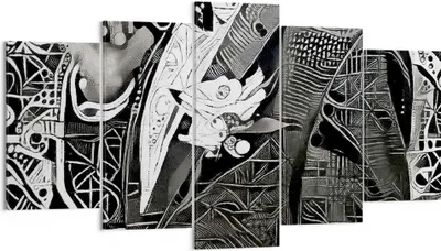 Produktbild von Bild auf Leinwand - Leinwandbild - Abstraktion modern - 160x85cm - Wand Bild - Wanddeko - Leinwanddruck - Bilder - Kunstdruck - Wanddekoration - Leinwand bilder - Wandkunst - EA160x85-3478
