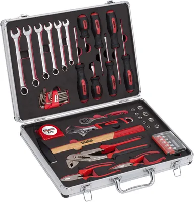 Produktbild von Werkzeugkoffer Werkzeug Koffer bestückt 51 Teile - Aluminium 39 x 29 x 11 cm