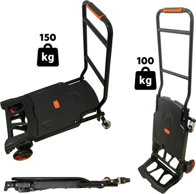 Produktbild von Klappbarer 2in1 Transportwagen – Sackkarre & Plattform 100/150kg
