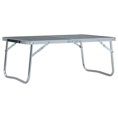 Image de Table de camping pliante Gris Aluminium 60 x 40 cm