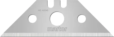 Produktbild von MARTOR 10 x TRAPEZKLINGE, Ersatzklingen Cuttermesser, Sicherheitsmesser, 19 mm, Scharf, Im Spender, 2-fach Nutzbar, NR. 42045