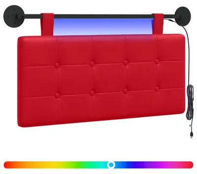 Immagine prodotto di vidaXL Testiera sospesa con luce LED, rossa, in ecopelle