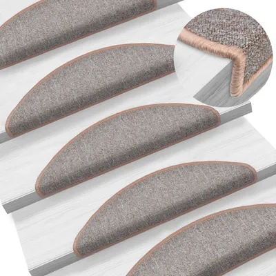 Immagine prodotto di VidaXL 15 pezzi Tappetini per scale 56x17x3 cm marrone chiaro