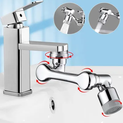 Produktbild von Rallo Wasserhahn 1080° drehbarer multifunktionaler Wasserhahn Strahlregler Rallo schwenkbarer Wasserhahn mit Luftsprudler 2 Modi Adapter Wasserhahn mit Luftsprudler Universal Messing