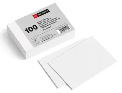 Produktbild von Karteikarten Lernkarten Notizkarten - 100 Stück - 65 x 95 mm - Weiß - 200 g/m²