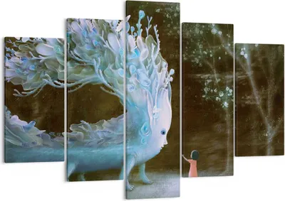 Produktbild von Bild auf Leinwand - Leinwandbild - 5 Teile - Monster Kind Fee - 150x100cm - Wand Bild - Wanddeko - Wandbilder - Leinwanddruck - Bilder - Wanddekoration - Leinwand bilder - Wandbild - EA150x100-4712