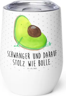 Produktbild von Mr. & Mrs. Panda Thermo Becher Avocado Schwangerschaft - Weiß - Geschenk, thermosbecher, Wunder, Schwanger, Weinbecher, kaffee tasse, Baby, Thermobecher, Isolierbecher