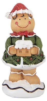 Zdjęcie produktu dla Clayre & Eef Figurka świąteczna 9 x 8 x 16 cm, brązowa, z poliresiny